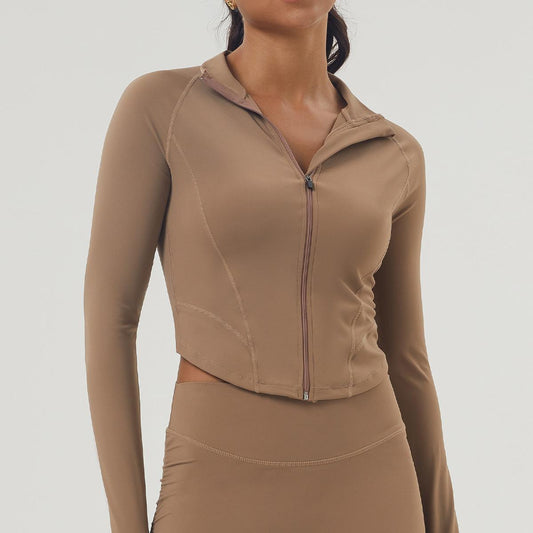 Fitnessjacke Slimfit Turtleneck